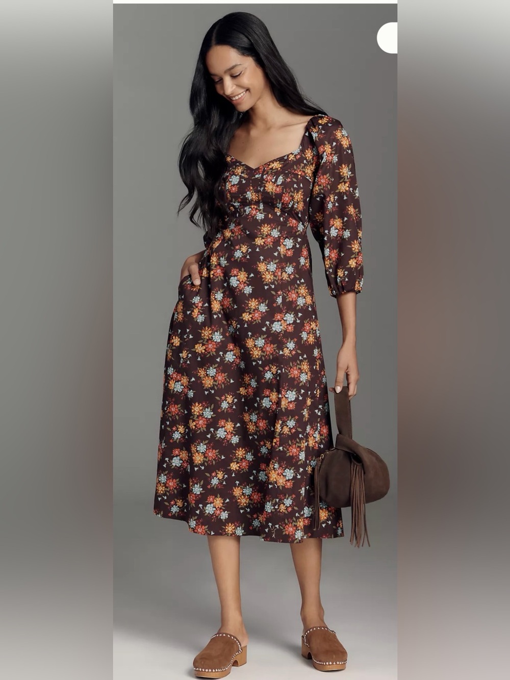 Anthropologie Love the Label Lynda Anne Carlotta Midi floral dress NWT M